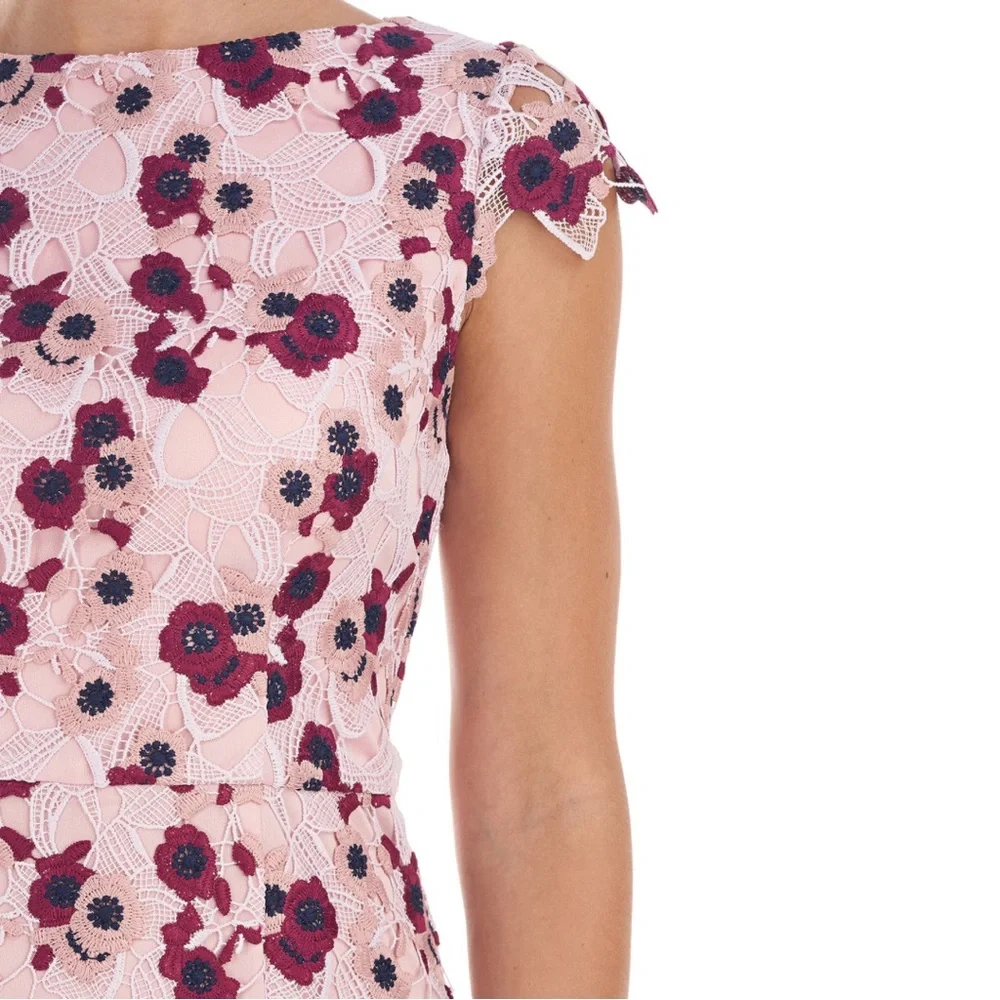 JS Collections Olive Scalloped Dress in Pink Boysenberry - Picture 9 of 12